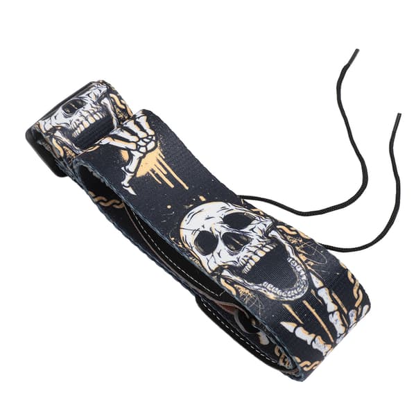 Guitarrem Cool Skelet Design Justerbar 2 Tommer Bred Polyester Guitarrem til Bas Elektrisk og Akustisk Guitar