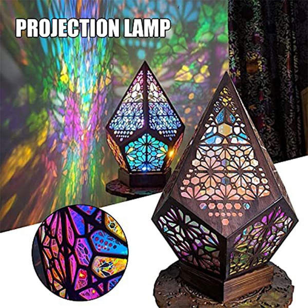 Bohemisk polstjärna golvlampa med USB-laddning, LED-färg