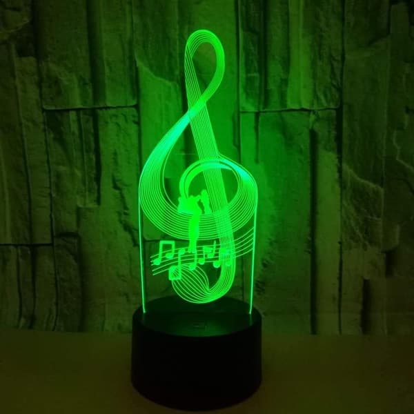 Musiknode Lampe 3D Natlampe Børnelegetøj LED Touch Bordlampe