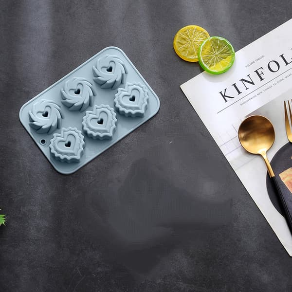 6-delt Kærlighedsspiral Kageform Donut Riskage Supplement