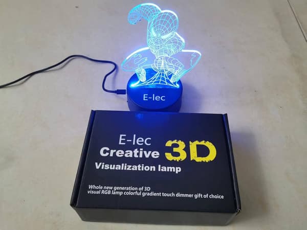 Spider-Man Gaver 3D Natlampe Optisk Nyhed Illusion Led