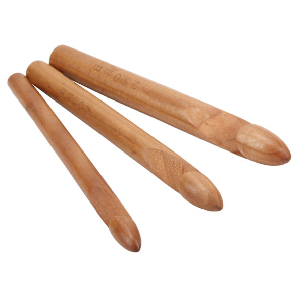 Stora virknålar 20 cm ergonomisk design premium naturligt bambu glänsande virknål