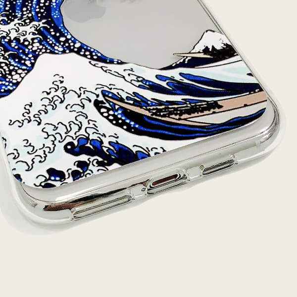 Kompatibelt deksel for iPhone 13 Pro Max, Klar Tokyo Wave Patt