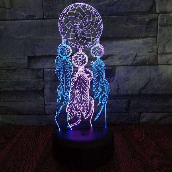 Drömfångare LED 3D Illusion USB Nattljus Dreamcatcher L