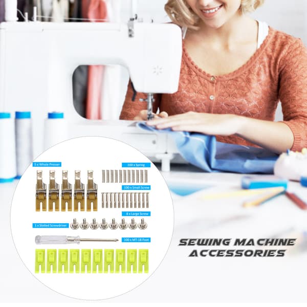 Bias Binder Foot Snap on MT18 DoubleDeck Sewing Machine Plastic Presser Clip on with Spring