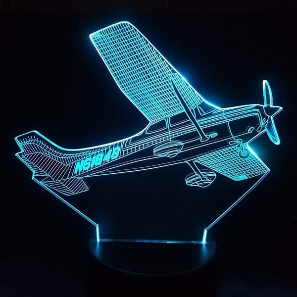 3D Fly Natlys Bord Skrivebord Optisk Illusion Lamper 7 Farver