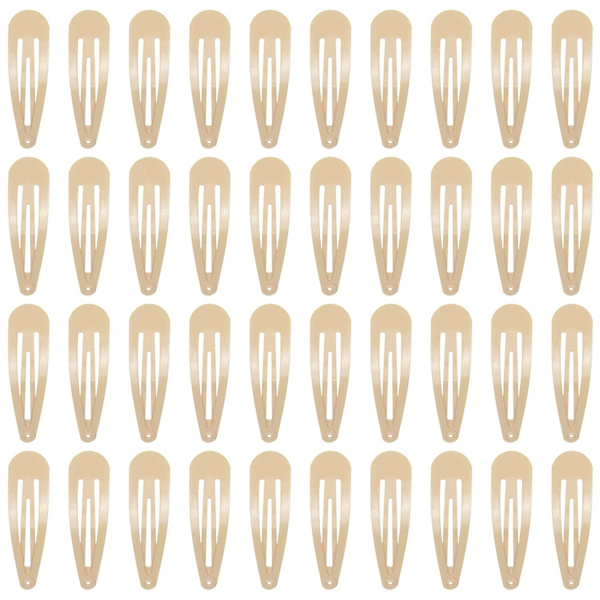 40 fargerike metallspenner for hår, 5 cm taupe
