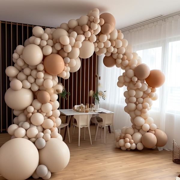 130 stk. hvide sandballoner i forskellige størrelser 18\" 12\" 10\" 5\" ballonbue guirlande sæt perfekt til fødselsdagsfest, dimission, babyshower, bryllup, Holi White Sand