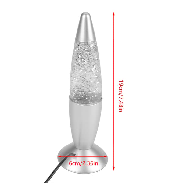 Lava Lampe LED Glitter Fest Lys Natlampe Multi Farve Skiftende