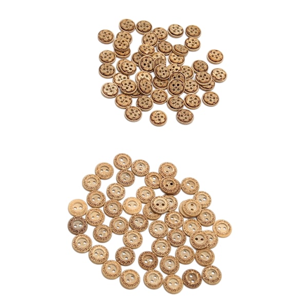 100 stk tre knapper 11 mm diameter DIY håndverk 2 hull 4 hull runde knapper sy på knapper for håndverk dekorative