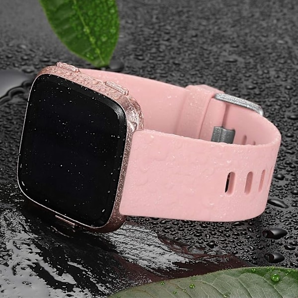 Älykellon ranneke sopii Fitbit versa älykellolle, versa 2 ja versa Lite se -kelloille naisille ja miehille (Pink-S)