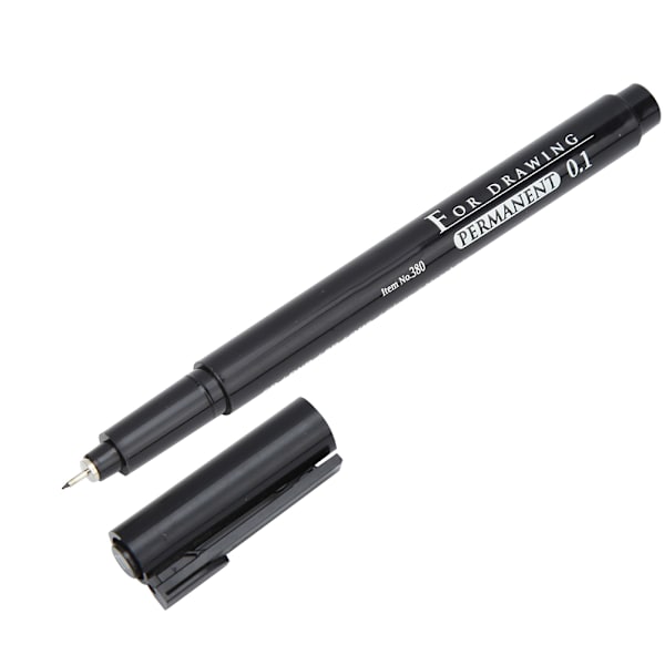 Svart oljig bläck Micron Liner Fin spets Markeringspennor för ritning Skiss Komisk (0,1 mm)