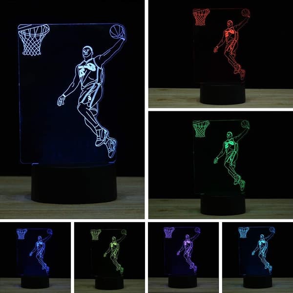 3D Illusion LED Natlampe, 7 Farver Gradvis Skiftende Touch