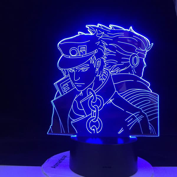 3D natlampe til drenge, 3D JOTARO STAR PLATINUM LED ANIME L