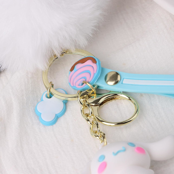 Söta nyckelringar för flickor, Kawaii bilnyckelringstillbehör, nyckelplånbokshandväskberlocker för kvinnor Blue