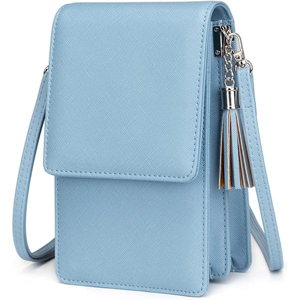 Liten crossbody-mobilväska för kvinnor, miniväska med axelrem och kreditkortsfack
