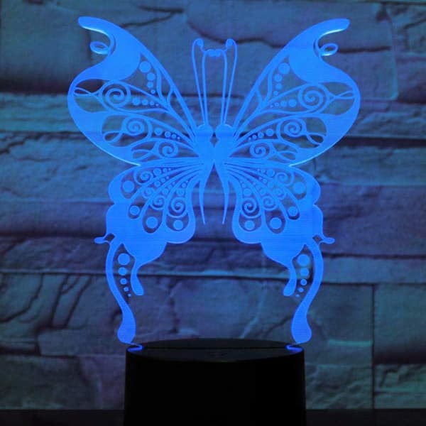 3D Sommerfugl Natlampe Illusion LED 7 Farveskift