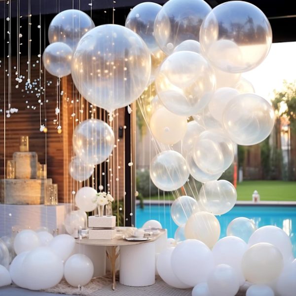 129 st transparenta ballonger i olika storlekar 18 12 10 5 tum för girlangbåge, transparenta ballonger för födelsedagsfest babyshower könsavslöjande bröllopsfest D Clear