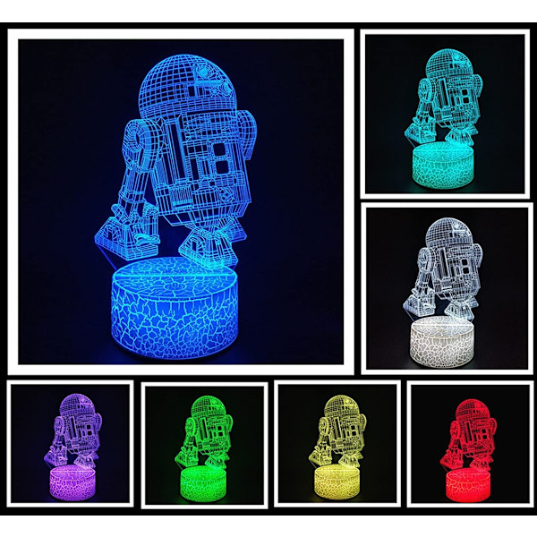 3D Optisk Illusion Nattlampa, Visuell Kreativ LED-lampa med Touchkontroll och 7 Färger Dimmbara, USB-driven för Heminredning eller Semestergåvor