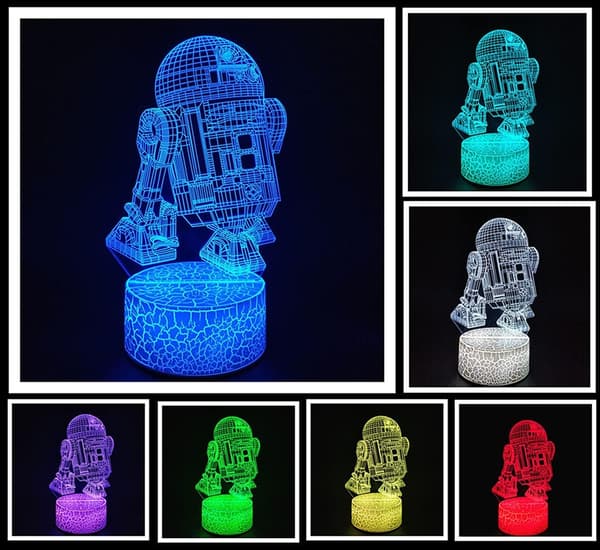 3D Optisk Illusjon Nattlys, Visuell Kreativ LED Skrivebordslampe