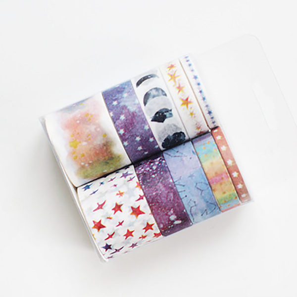 10 stk. søte og herlige Washi Tape-sett for studenter og DIY-album (stjerner)