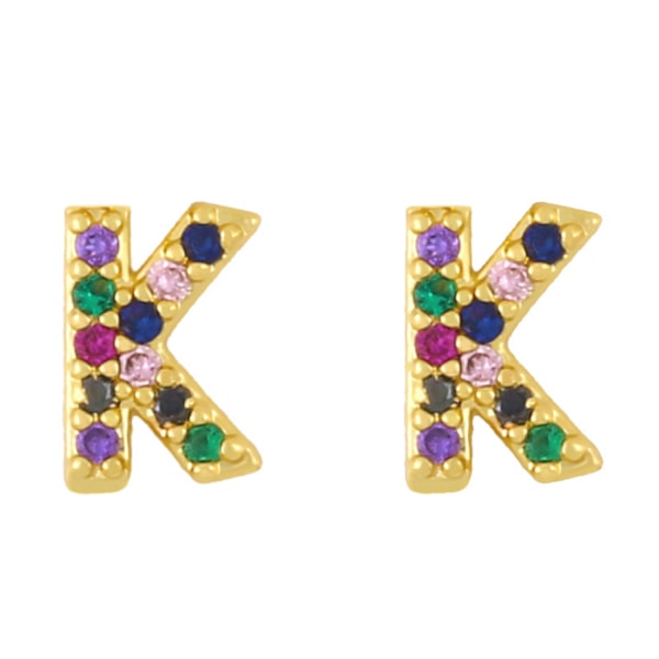 Örhängen  Post Rainbow Cubic Zirconia Guldpläterad