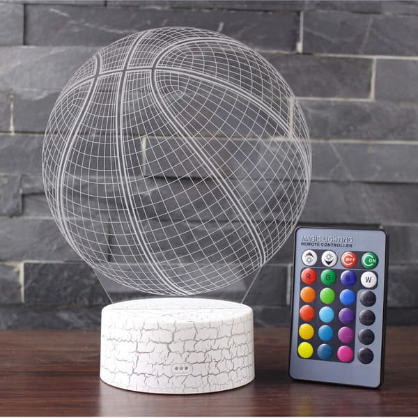 Basketballform 3D Illusjon LED Nattlampe for Soverom og Skrivebord