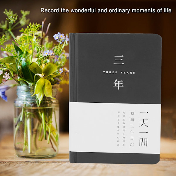 Student Study Classroom Note Hard Cover Office Diary Notebook Hardcover Notepad(Svart)