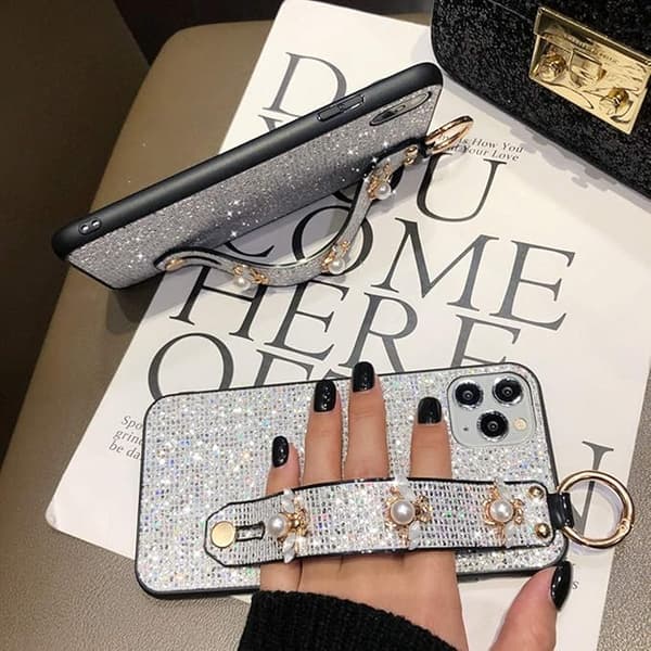 Kompatibel med iPhone 12 Pro Max Bling Stativ Holder Deksel L