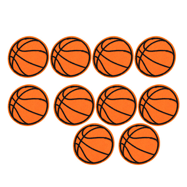 10 st tygpatch fotboll basket rugby bordtennis bollform DIY handgjord sömnad kläder tillbehör (basketboll)