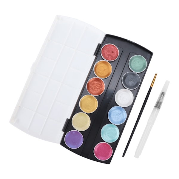 Akvarellmaling Solid 12 farger bærbar pigment kunstsett for maleri Graffit Design