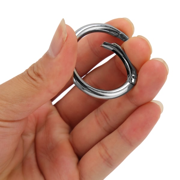 20 stk fjeder O-ringe 1,57 tommer diameter 0,2 tommer tyk stærk kobber sikker lukning fjederspænder til pung Taske smykker DIY Silver