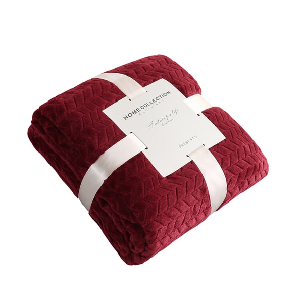 Fleece tæppe til sofa, blødt flanel tæppe, letvægts fuzzy tæpper til sofa seng kontor claret 150*200 CM