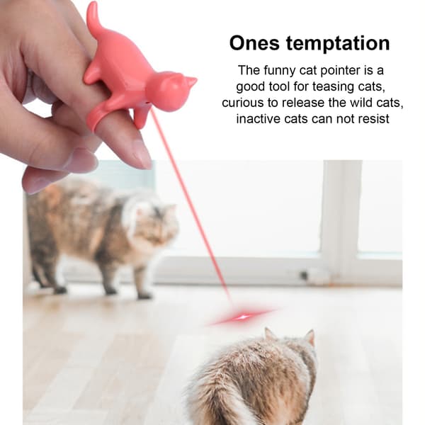 Sød sjov kattefingerlegetøj til katte- og hundeleg, træning, motion - Pink