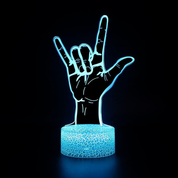 3D Natlampe LED Illusion Skrivebordslampe 7 Farveskift