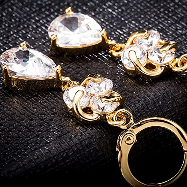 Guldpläterat droppformat halsband för kvinnor C