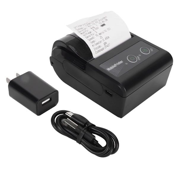58mm Mini Termisk POS-skrivare Handhållen Bluetooth Kvittoskrivare Ficksskrivare för Mobiltelefoner Surfplattor 100‑240V
