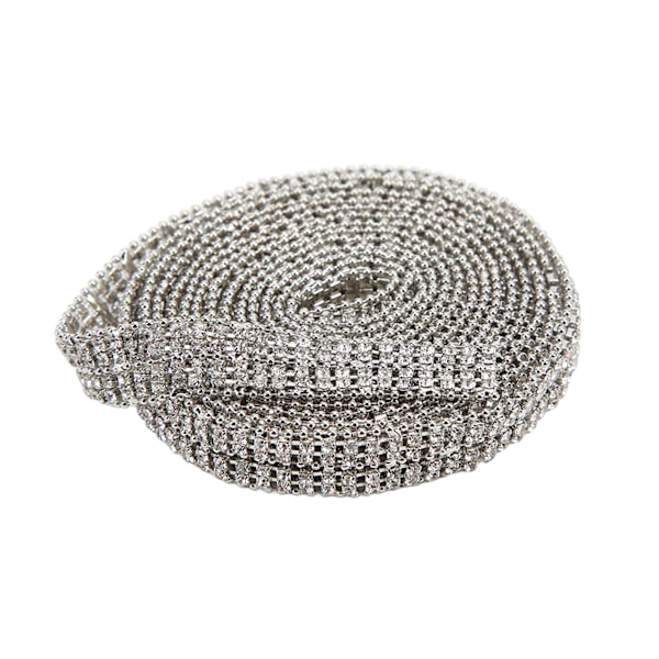 Rhinestone-kjede 2 meter lang Premium Material Robust Holdbar Iøynefallende Bred applikasjon Rhinestone Trim