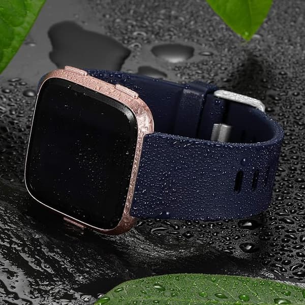 Smartwatch-rem til Fitbit Versa Smartwatch, Versa 2 og Versa Lite SE ure til kvinder og mænd (Marineblå - L)