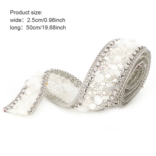 2,5 cm DIY Diamant Mesh Wrap Rulle Krystal Rhinestones Kæde Trim Bånd Dekoration (#04)