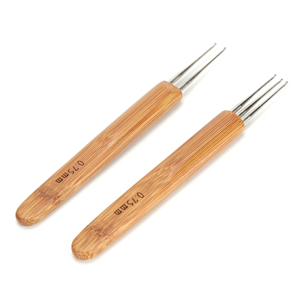 Dreadlocks virka kit 3 krok 2 krok bambu skaft rostfritt stål nål fläta hårverktyg