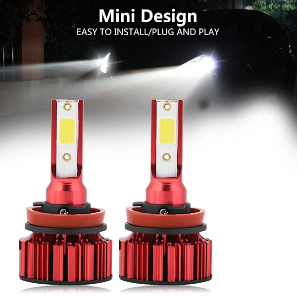1 Par Super Ljusa Bil LED-Strålkastare Kit Strålkastare Glödlampor 6000K 50W H8