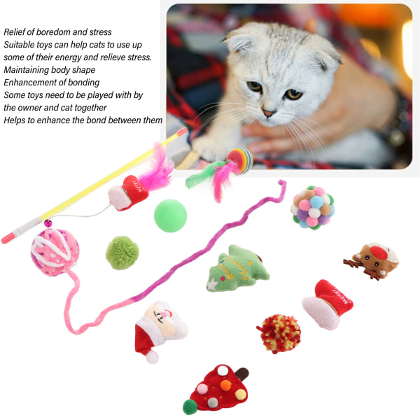 12 st jul katt leksaker lindra tristess interaktiva husdjur katt diverse leksaker med fjäder för kattunge
