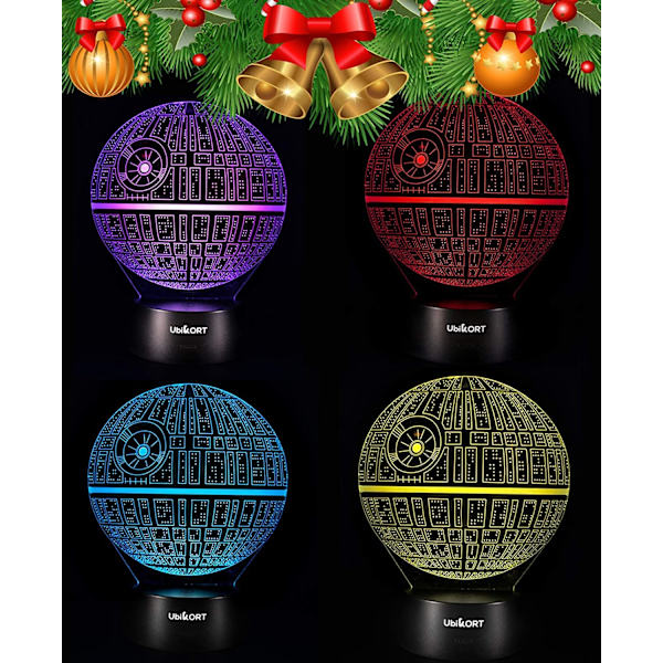 3D Lampe Illusjon Dødsstjerne Star Wars Lampe, Unik Bursdagsstjerne