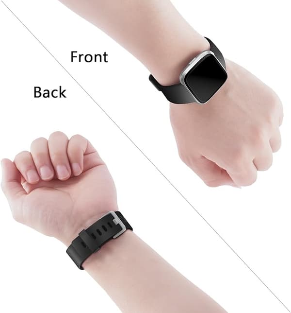Smartwatch-rem til Fitbit Versa Smartwatch, Versa 2 og Versa Lite SE ure til kvinder og mænd (Sort-L)