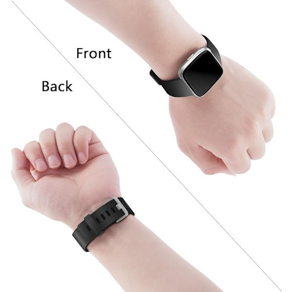 Smartwatch-rem til Fitbit Versa Smartwatch, Versa 2 og Versa Lite SE ure til kvinder og mænd (Sort-S)