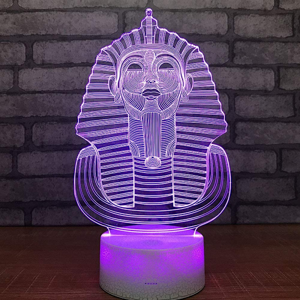 Egyptisk Sfinx Farao 3D Optisk Illusion Nattljus Tabl