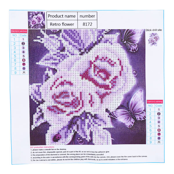 DIY Handgjord Rhinestone Broderi Målning Korsstygn Hantverk Kit för Hemvägg Dekor