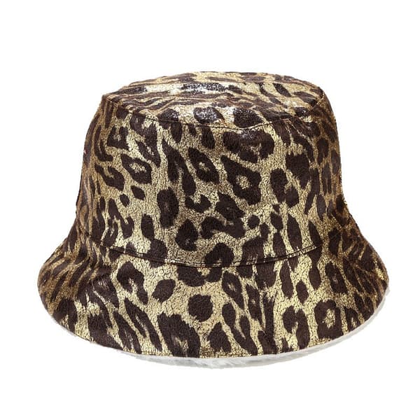 Leopard Print Bucket Hat Trendy Animal Pattern Fiskerhat A