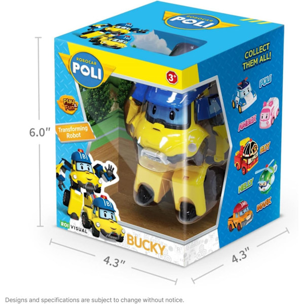 Transformer Robot, Bucky 4\" Transformerbar Legetøjsfigur Køretøjer, Bjergredning Bil Nødhjælps Legesæt, Julegave Fødselsdagsgave til Børn Bucky